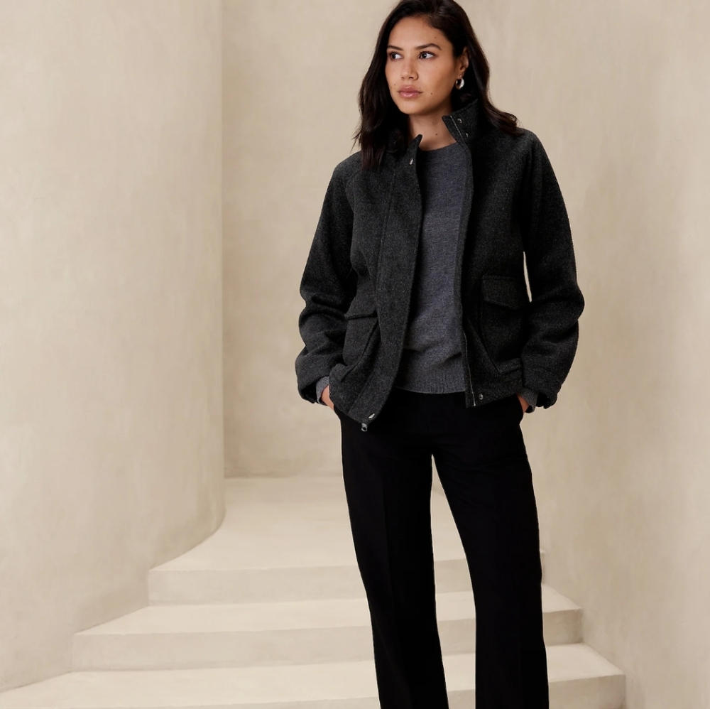 Gorgeous Charcoal Short Brushed Jacket